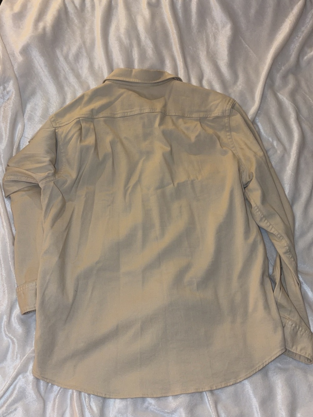 Express Tan Collared Button-Front Shirt - Picture 3 of 3